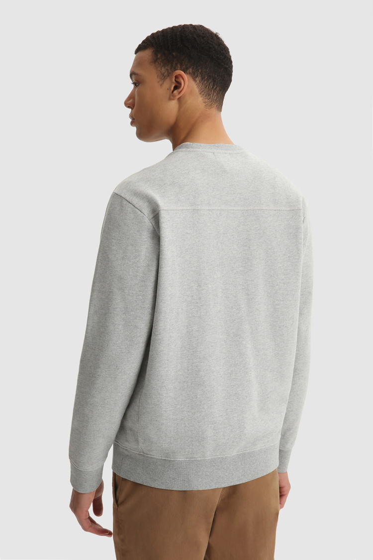 Amerikaanse sweater met ronde hals van geborsteld katoen