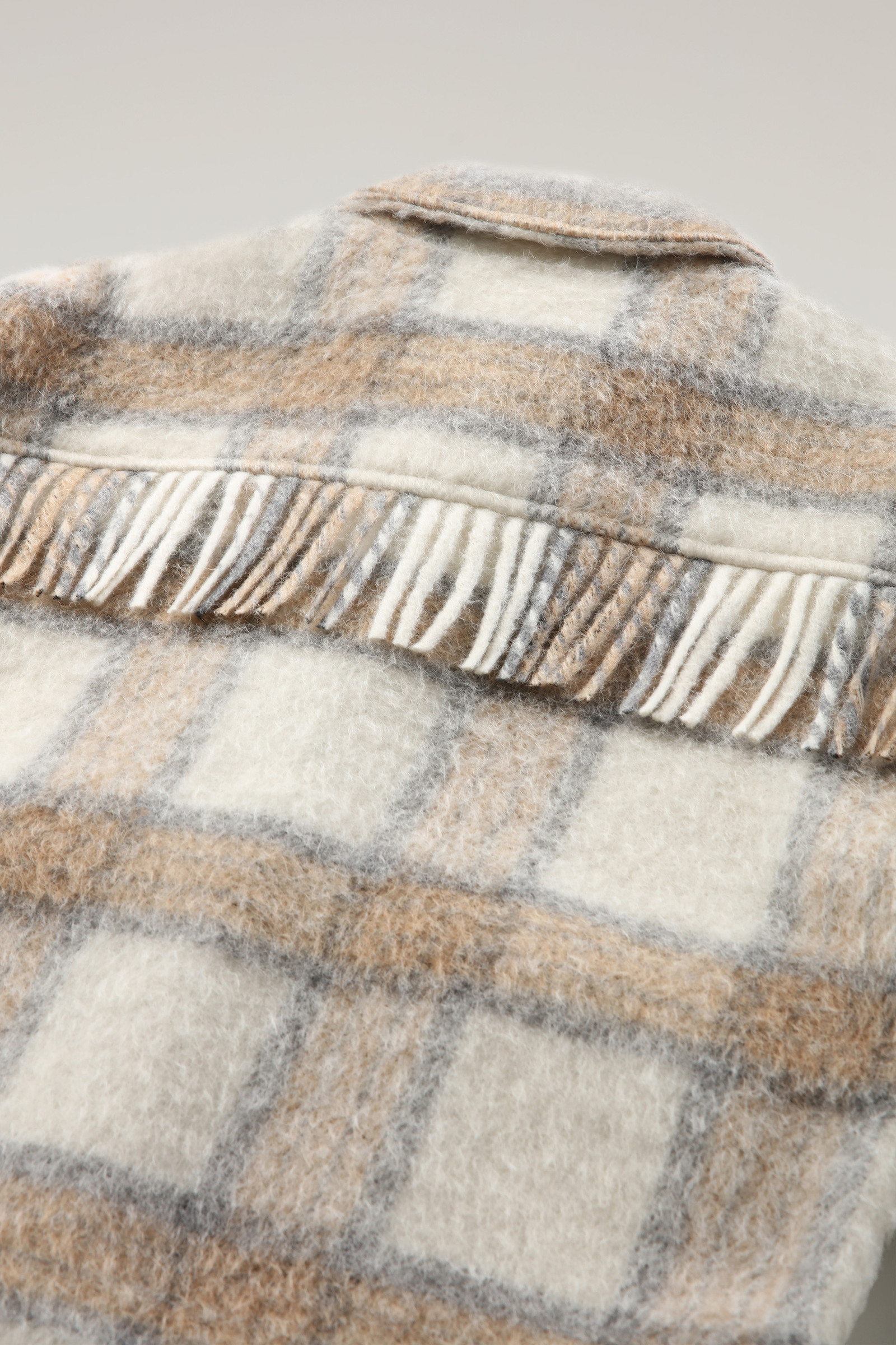 Giacca a camicia in misto lana spazzolata con frange beige photo 7 | Woolrich