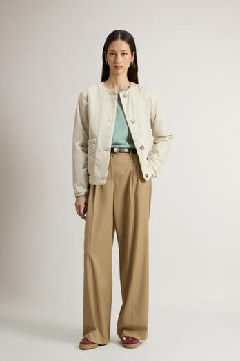 Crewneck Jacket in Nylon White | Woolrich
