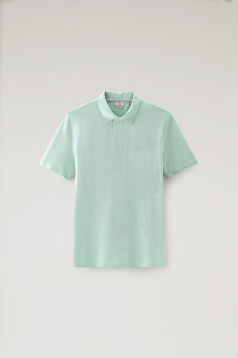 Polo Shirt in Pure Cotton Piquet Green photo 2 | Woolrich