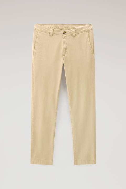 Pantalones Chino teñidos en prenda de algodón elástico Beige photo 2 | Woolrich