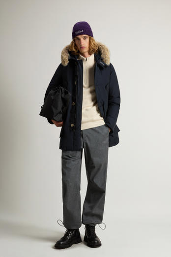 Arctic Parka in Ramar Cloth with Detachable Fur Trim Blue photo 1 | Woolrich