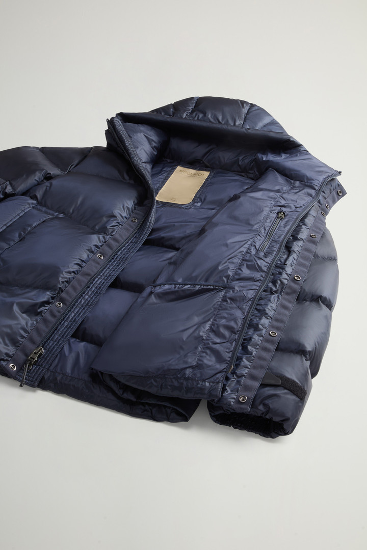 Recycled Pertex Quantum Nylon Down Jacket with Hood Blue photo 9 | Woolrich