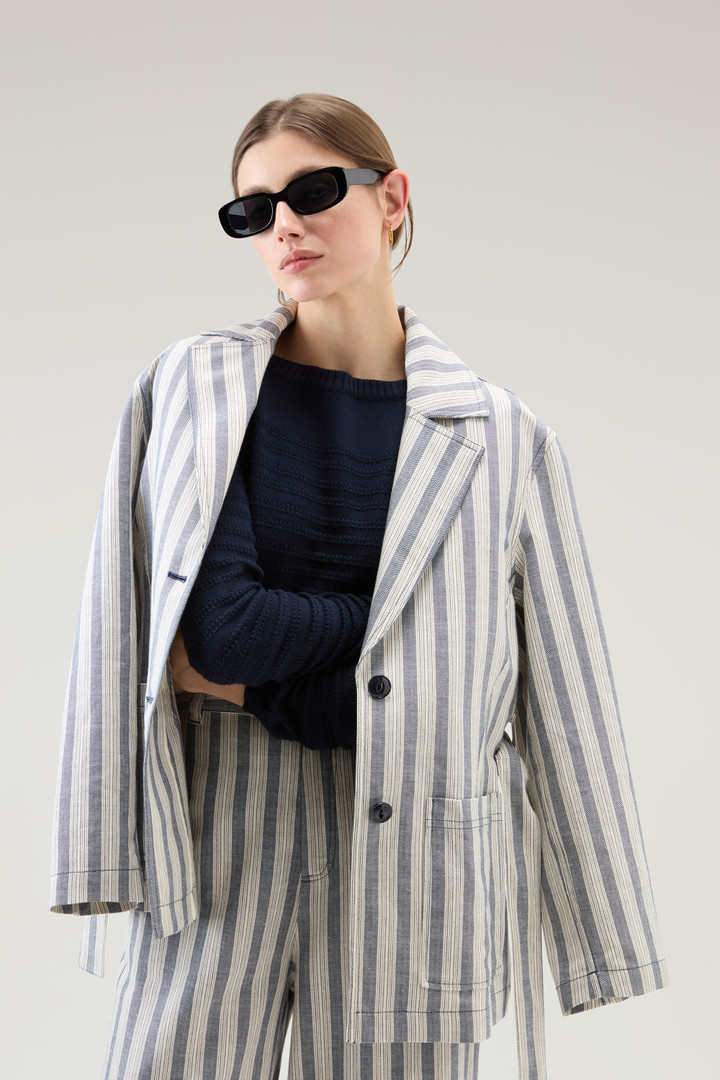 Marine Jacket in Cotton and Linen Blue photo 4 | Woolrich