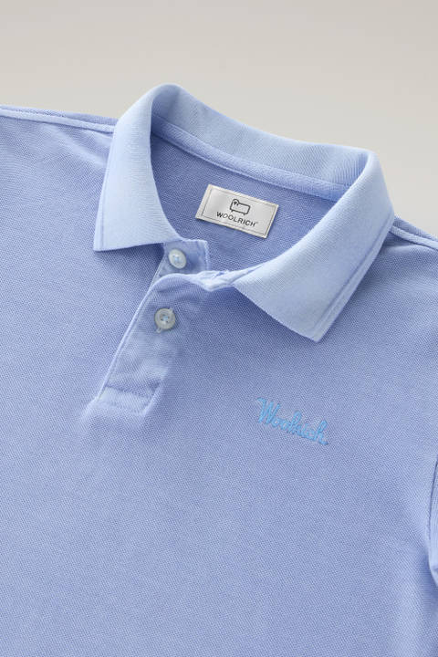 Garment-dyed Mackinack-polo van stretchkatoen voor jongens Blauw photo 2 | Woolrich