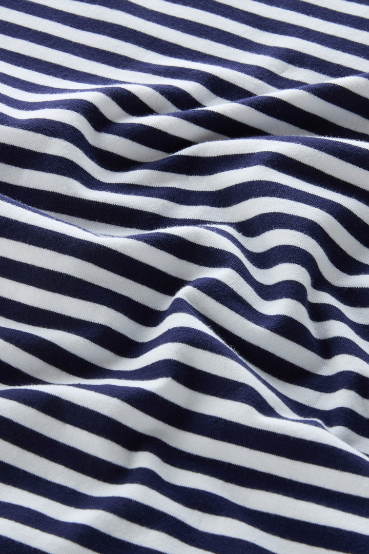 Gestreept T-shirt van elastische katoenjersey Blauw photo 7 | Woolrich