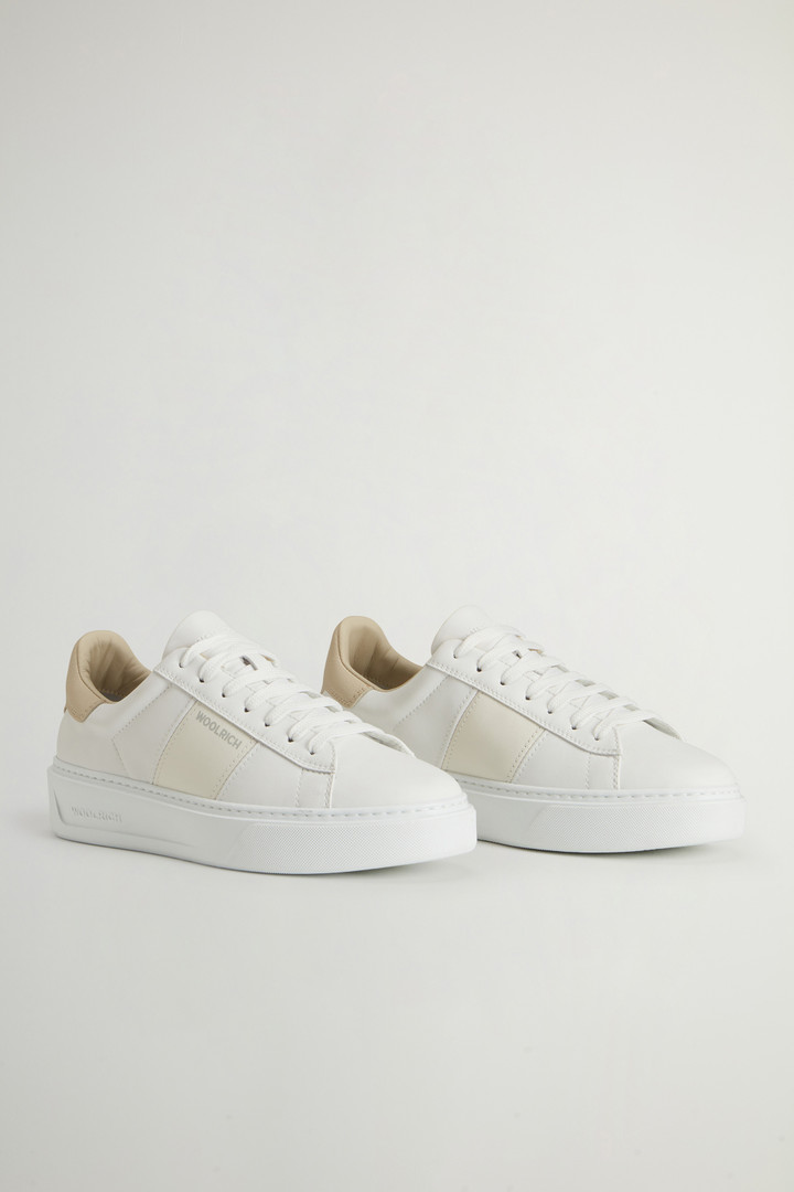 Classic Court-sneakers van leer met zijstrook Wit photo 2 | Woolrich