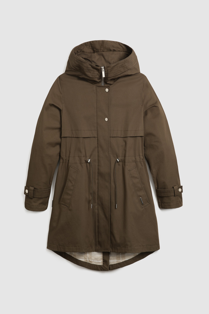 Havice Light Parka with Printed Check Lining Green photo 4 | Woolrich