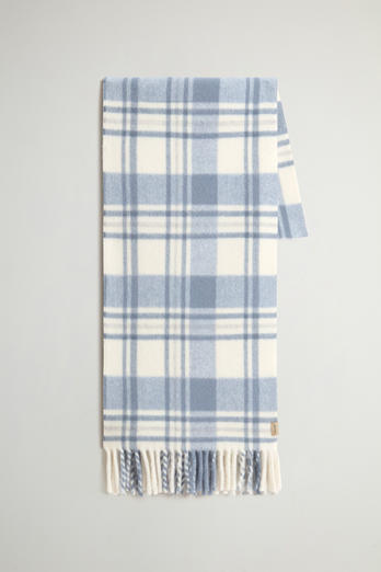 Scarf in Pure Wool with Checked Pattern Blue photo 1 | Woolrich