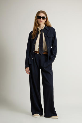 Overshirt in Wool Blend Blue | Woolrich