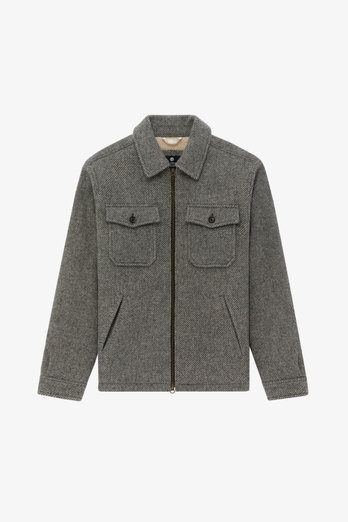 Wool Blend Overshirt with Sherpa Lining - Aimé Leon Dore / Woolrich Gray photo 1 | Woolrich