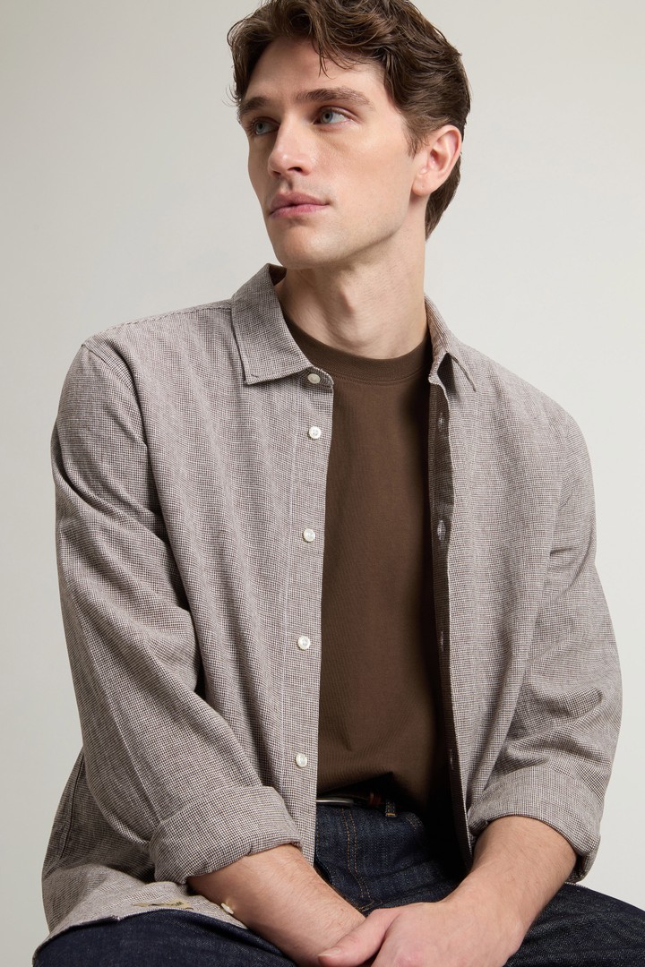 LINEN SHIRT YD Brown photo 4 | Woolrich