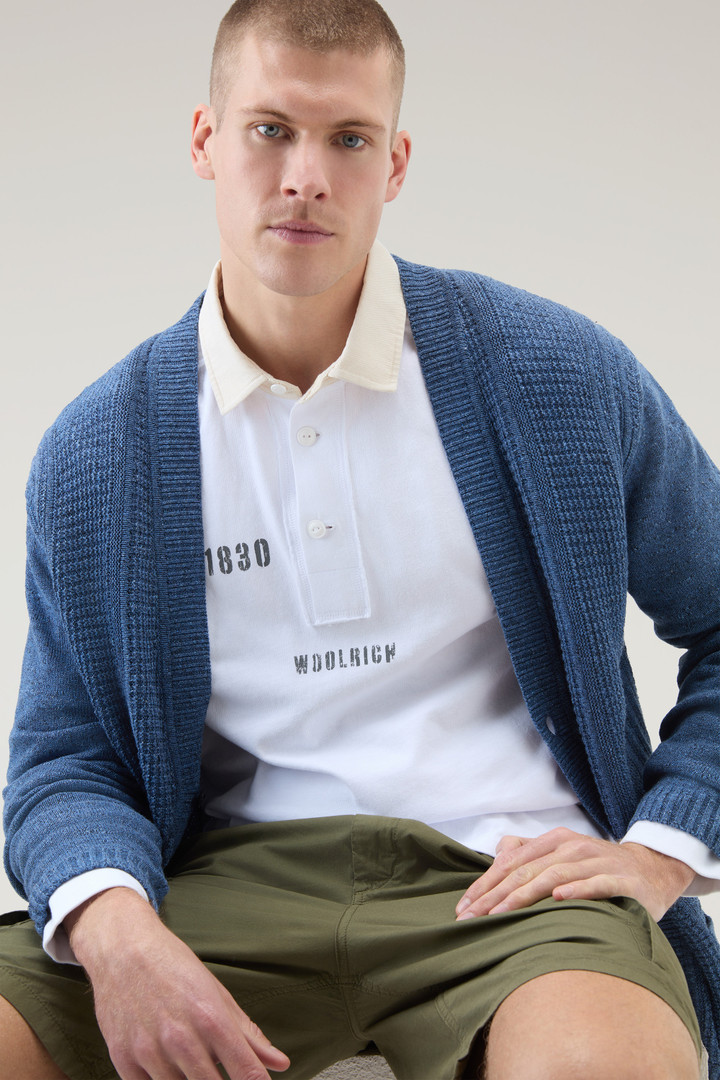 Long-Sleeved Polo Shirt in Pure Cotton White photo 4 | Woolrich
