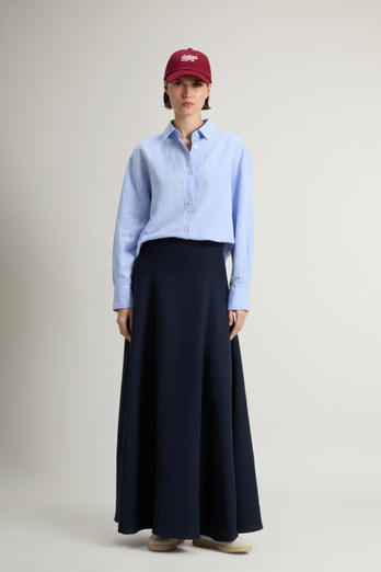 Long Skirt in Linen Blend Blue photo 1 | Woolrich