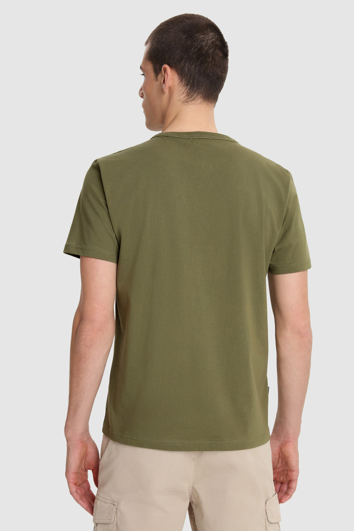 Macro Logo T-Shirt Green photo 3 | Woolrich