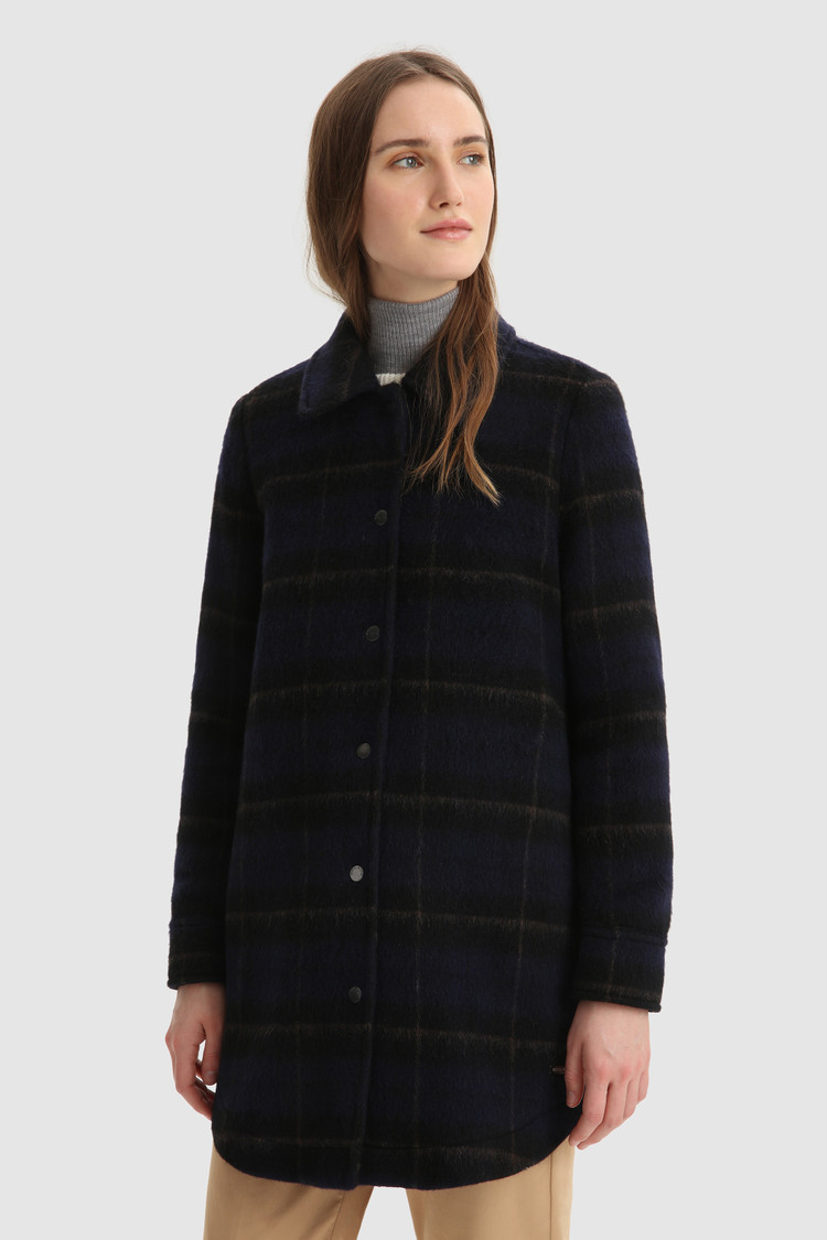 Giacca camicia in misto lana