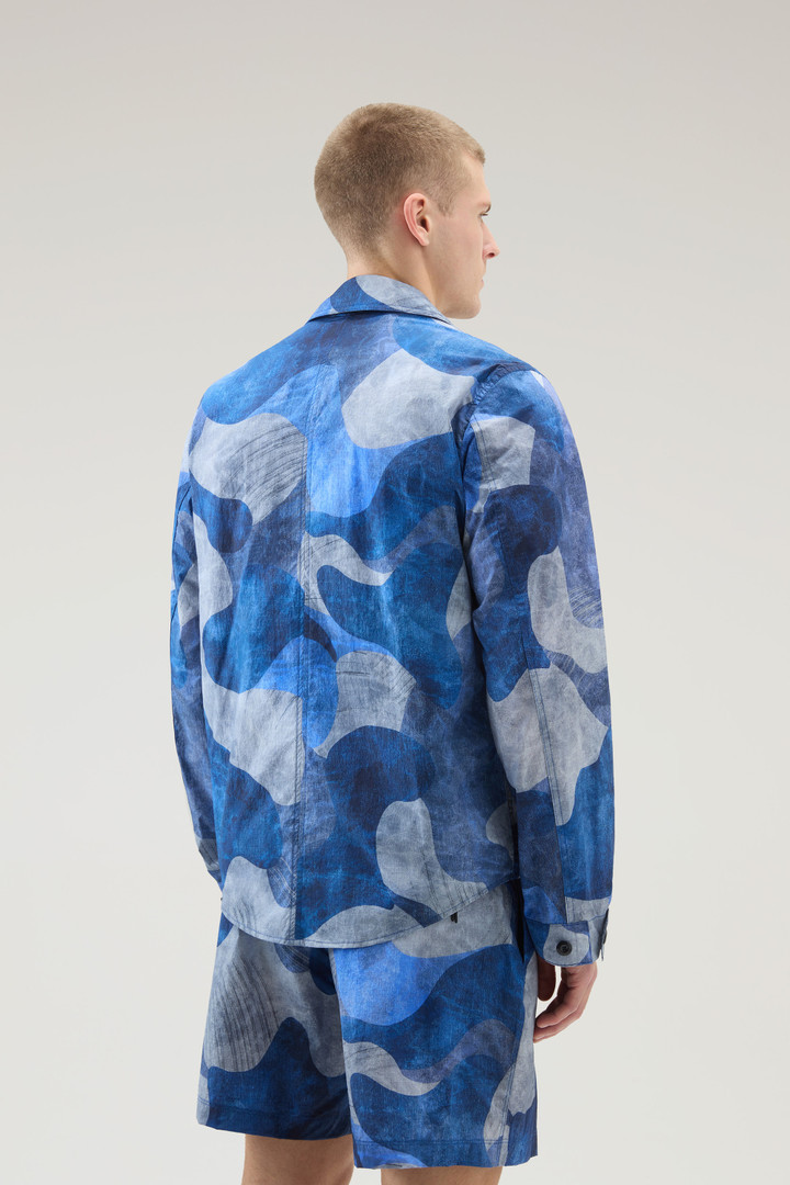 Giacca a camicia camo in nylon Ripstop crinkle Blu photo 3 | Woolrich