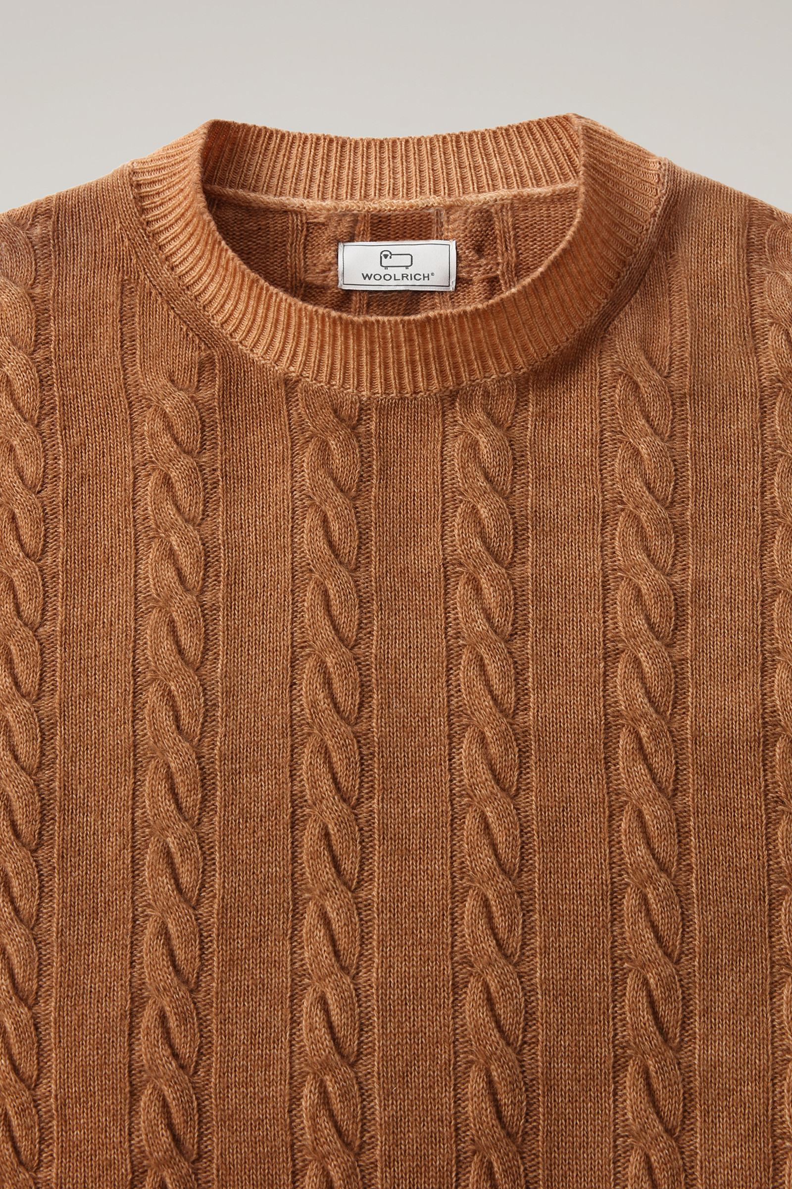 Pull Aran unisexe teint en pièce Marron photo 6 | Woolrich