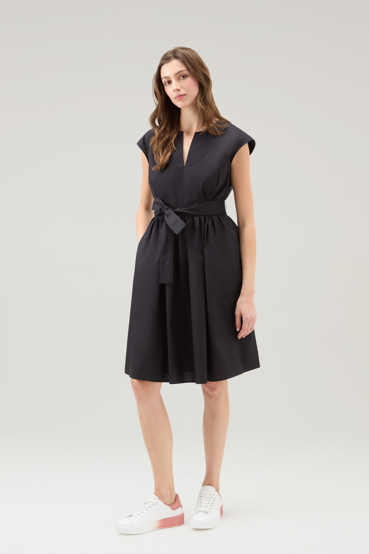 Short Dress in Pure Cotton Poplin Black photo 2 | Woolrich