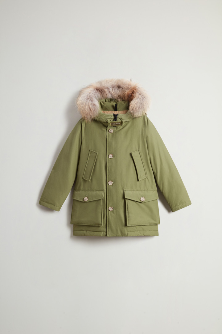 Boy's Arctic Parka in Ramar Cloth with Detachable Fur Green photo 1 | Woolrich