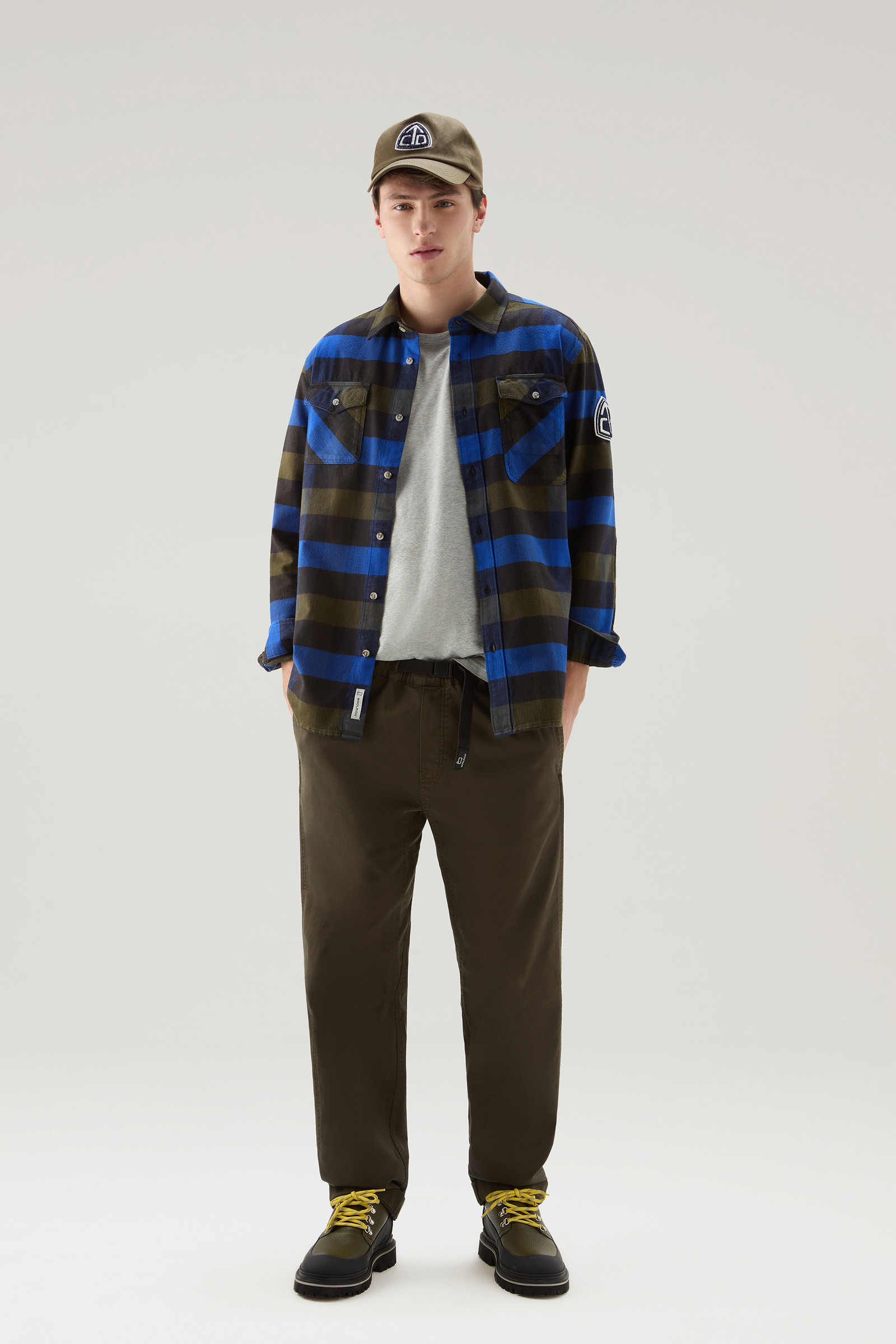 Chemise U.S. Trails à carreaux en flanelle bleu photo 2 | Woolrich