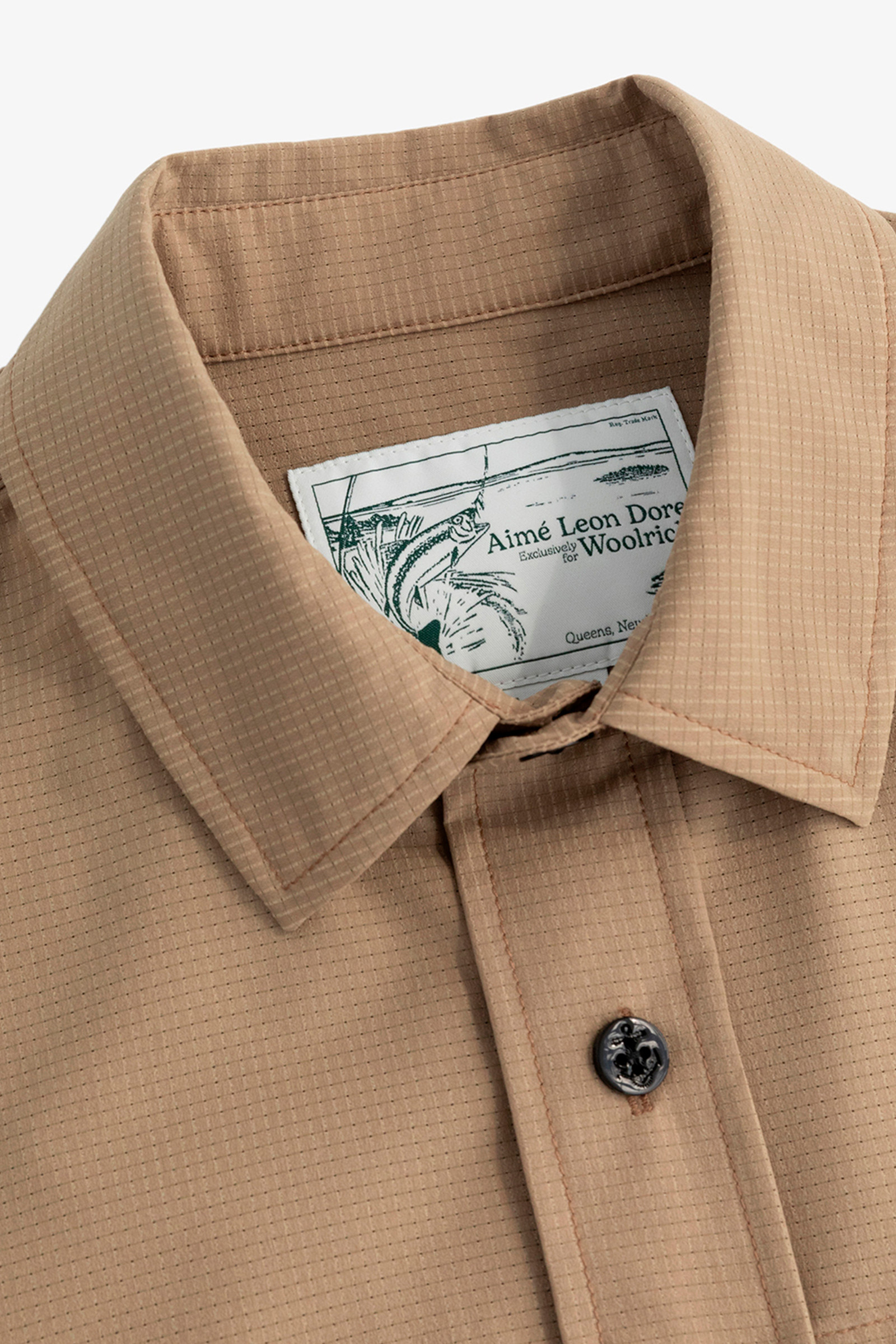 Chemise Fly Fishing Aimé Leon Dore / Woolrich beige photo 2 | Woolrich