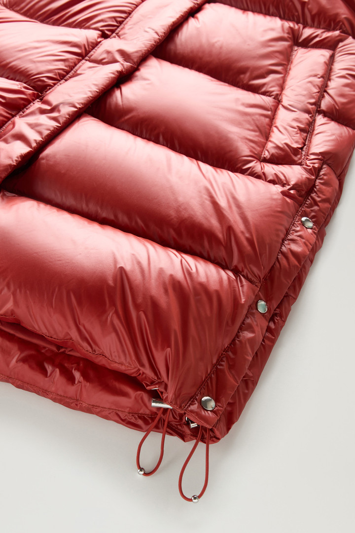 Aliquippa Long Down Jacket in Glossy Nylon Red photo 5 | Woolrich