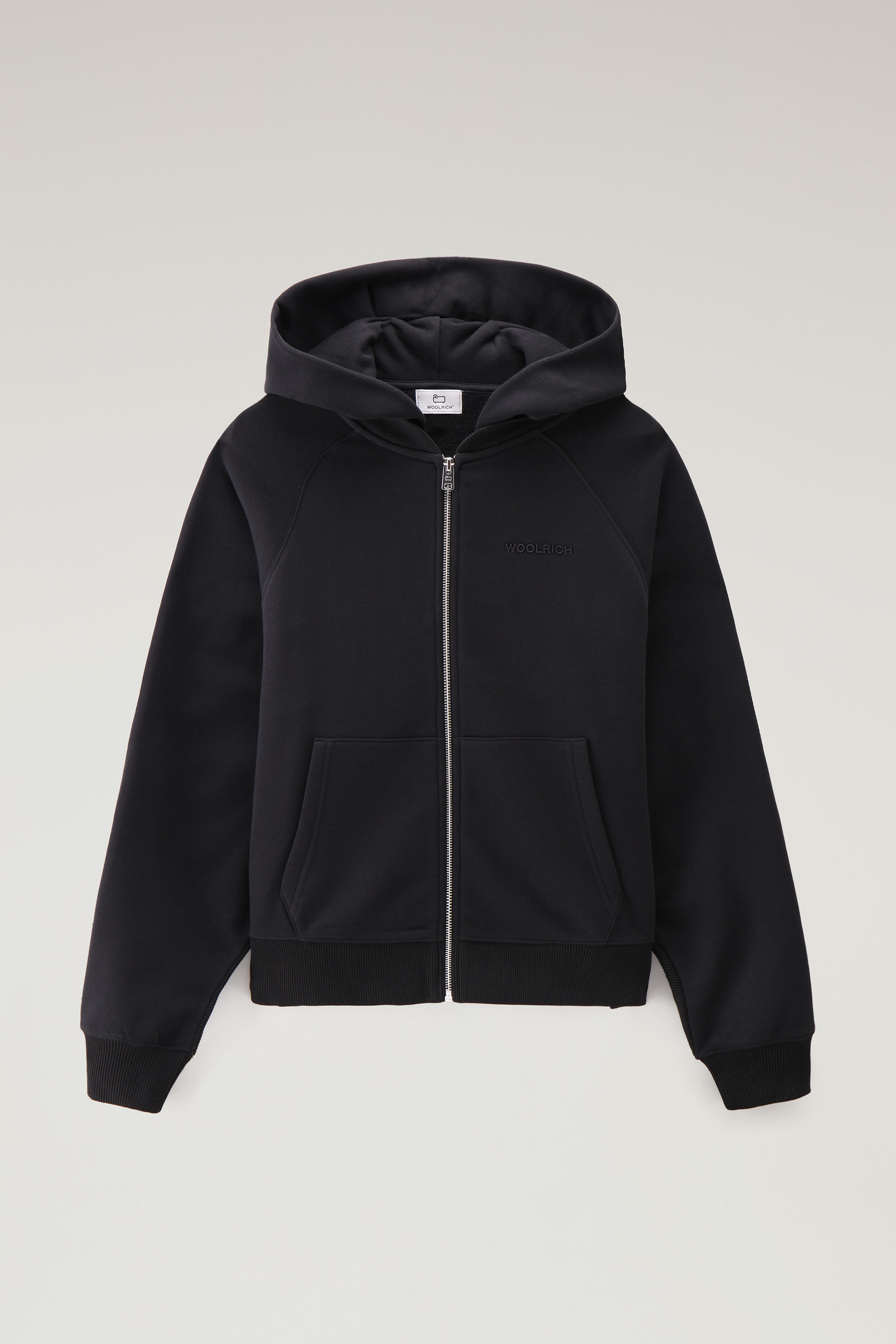 Kapuzenjacke aus Fleece mit Logo und durchgehendem Reißverschluss schwarz photo 5 | Woolrich