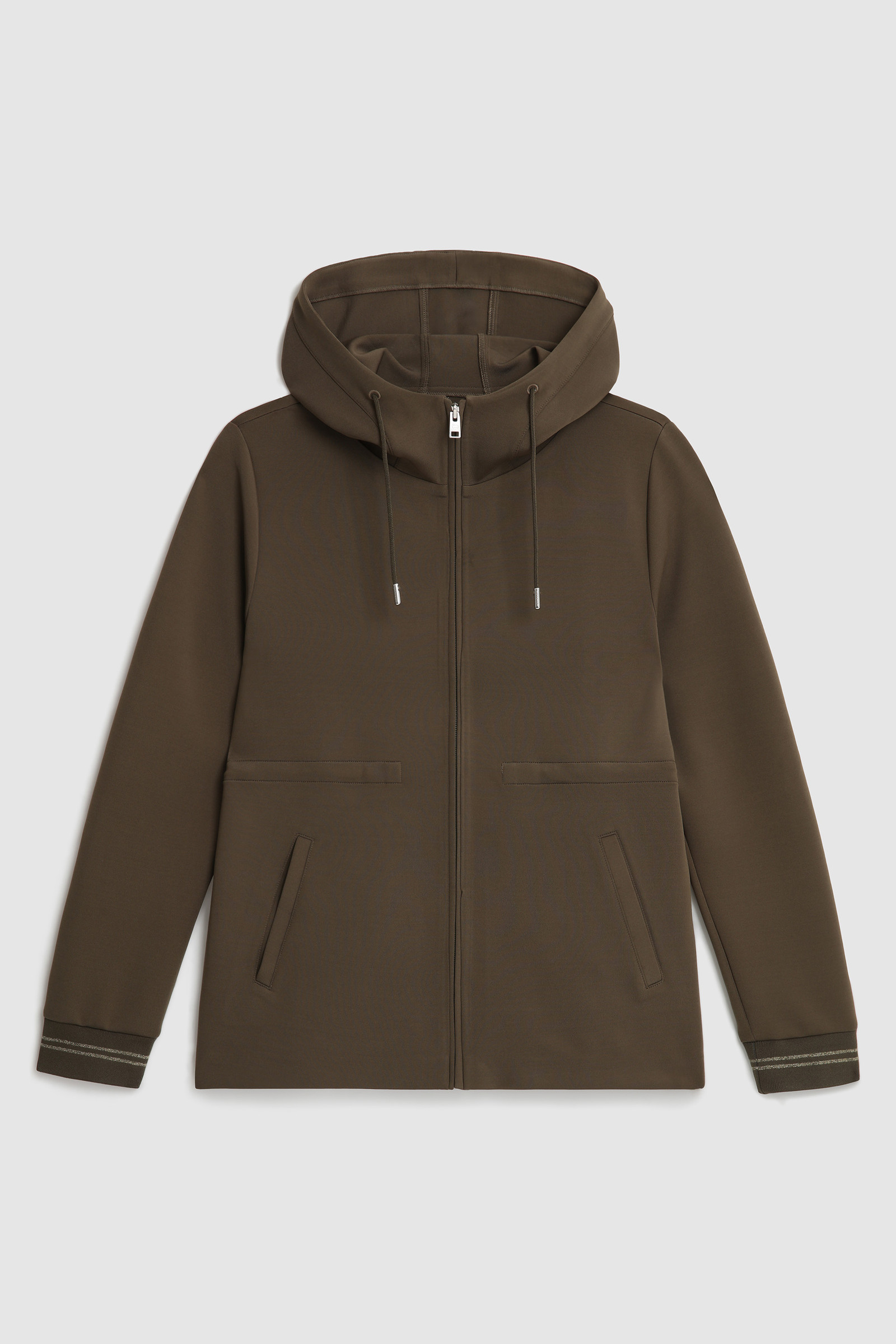 Stretch Cotton Full-Zip Hoodie Green photo 7 | Woolrich