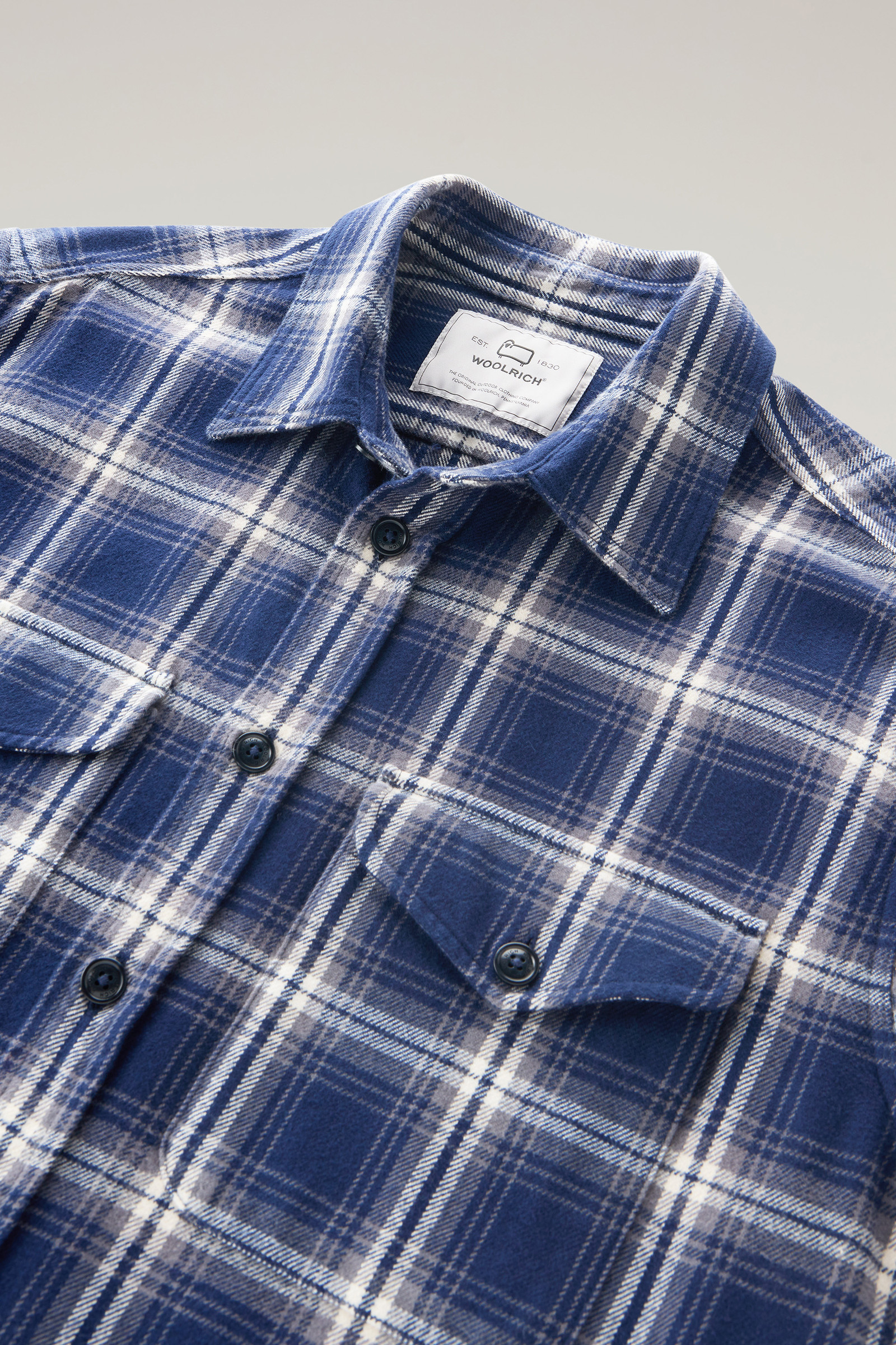 Karoshirt aus Flanell blau photo 6 | Woolrich