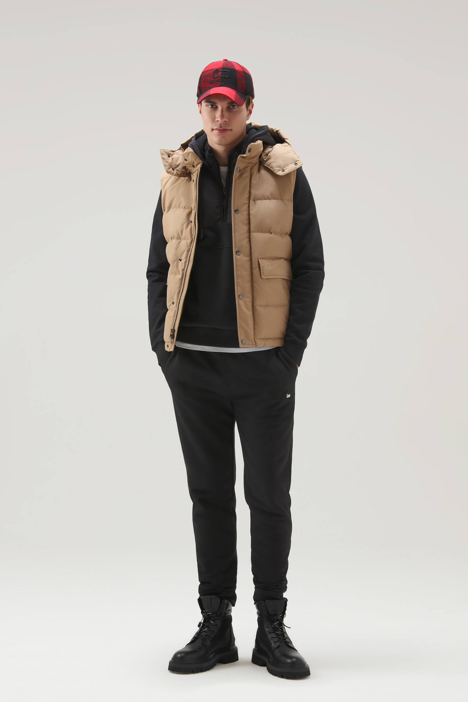 Kapuzenpullover aus Baumwolle und Taslan-Nylon schwarz photo 2 | Woolrich