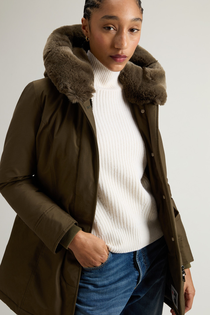 Beaker Parka with Faux Fur in Ramar Cloth Green photo 4 | Woolrich