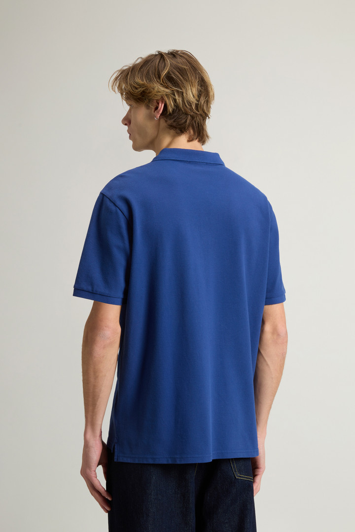 Pure Cotton Pique Polo Blue photo 3 | Woolrich