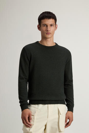 Pure Wool Crewneck Sweater Green | Woolrich