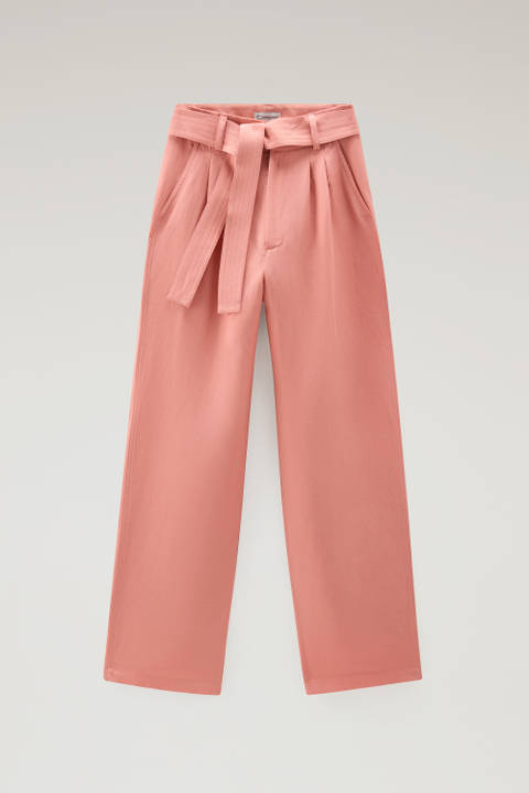 Pantalon en lin mélangés avec ceinture en tissu Rose photo 2 | Woolrich