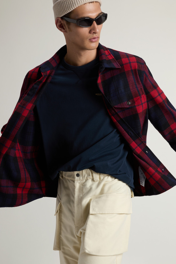 Wool Blend Oxbow Flannel Overshirt - Made in USA Red photo 4 | Woolrich