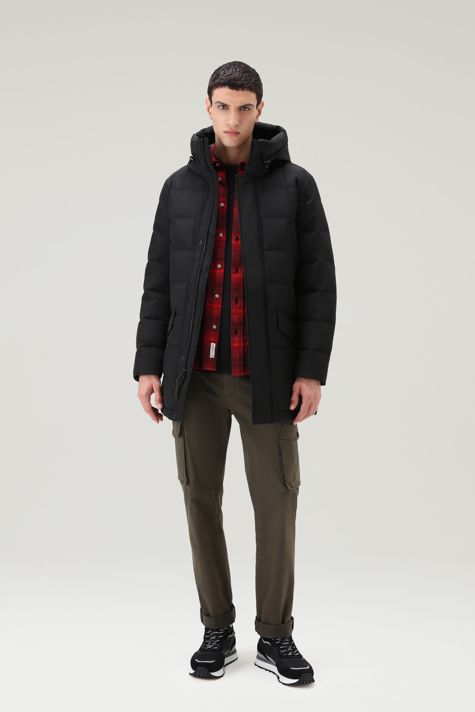 Blizzard Parka en Ramar Cloth matelassé à carreaux noir photo 2 | Woolrich