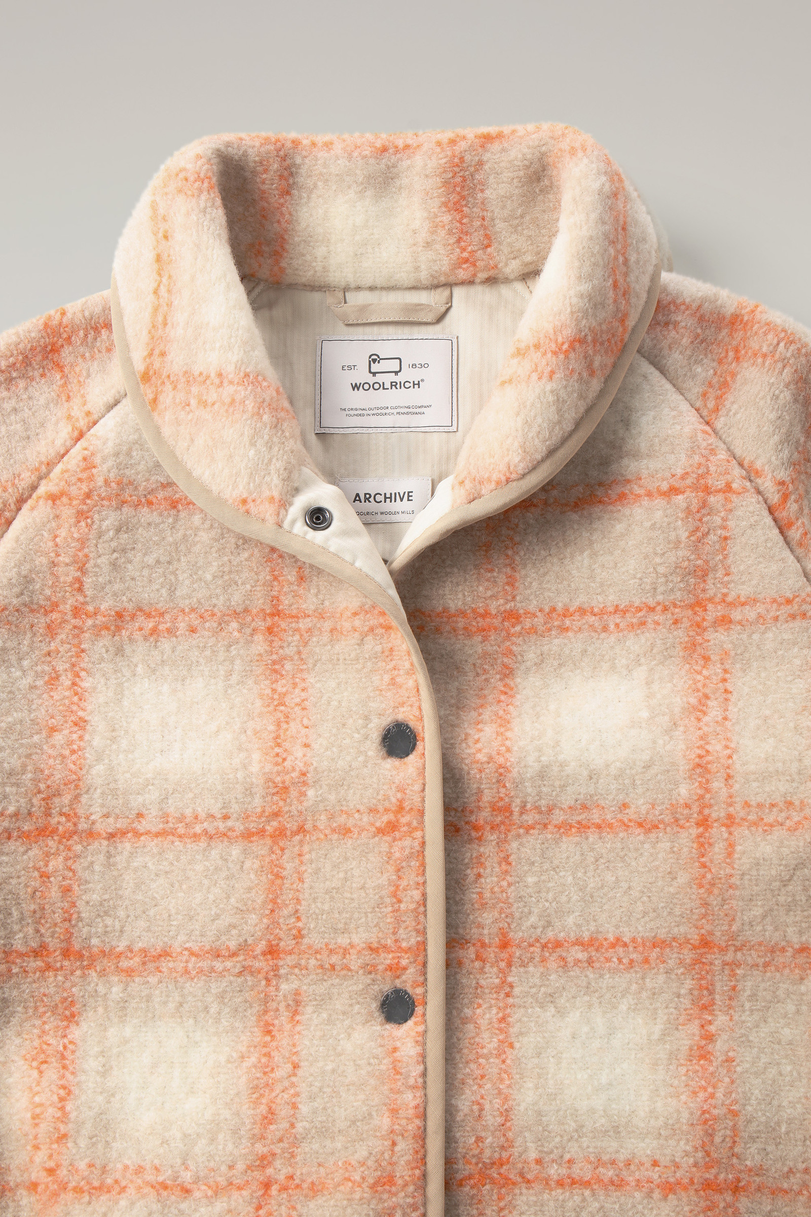 Chaqueta bomber de mezcla de lana Gentry con estampado de cuadros amarillo photo 6 | Woolrich