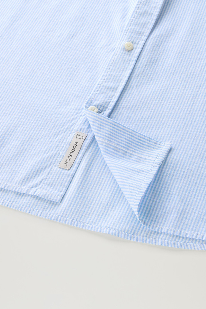 Chemise à rayures en lin et coton mélangés Bleu photo 8 | Woolrich