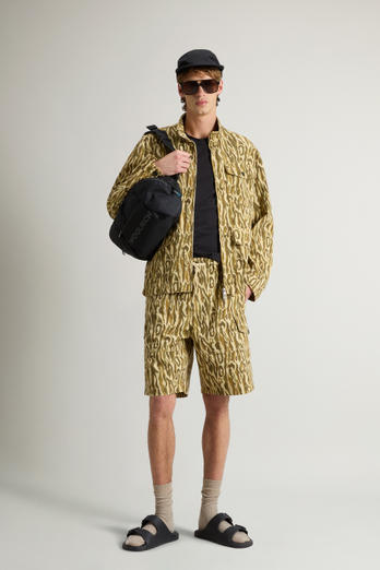 Garment-Dyed Overshirt with Shadowbark Camouflage Motif Beige | Woolrich
