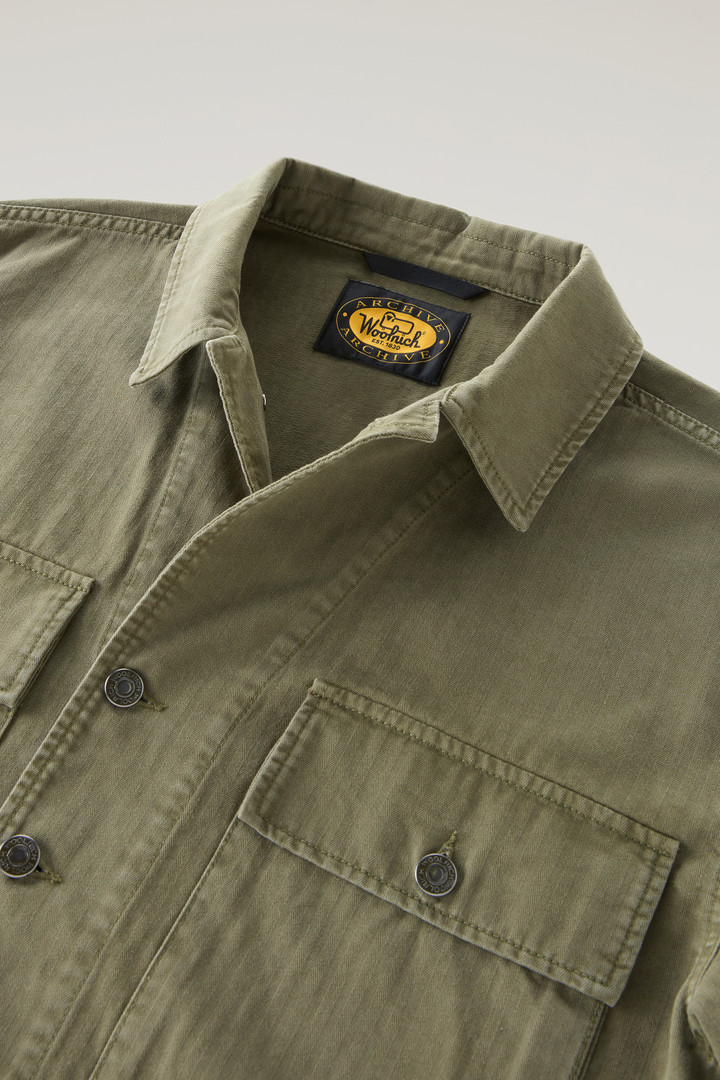 Military Overshirt in Pure Cotton Green photo 2 | Woolrich