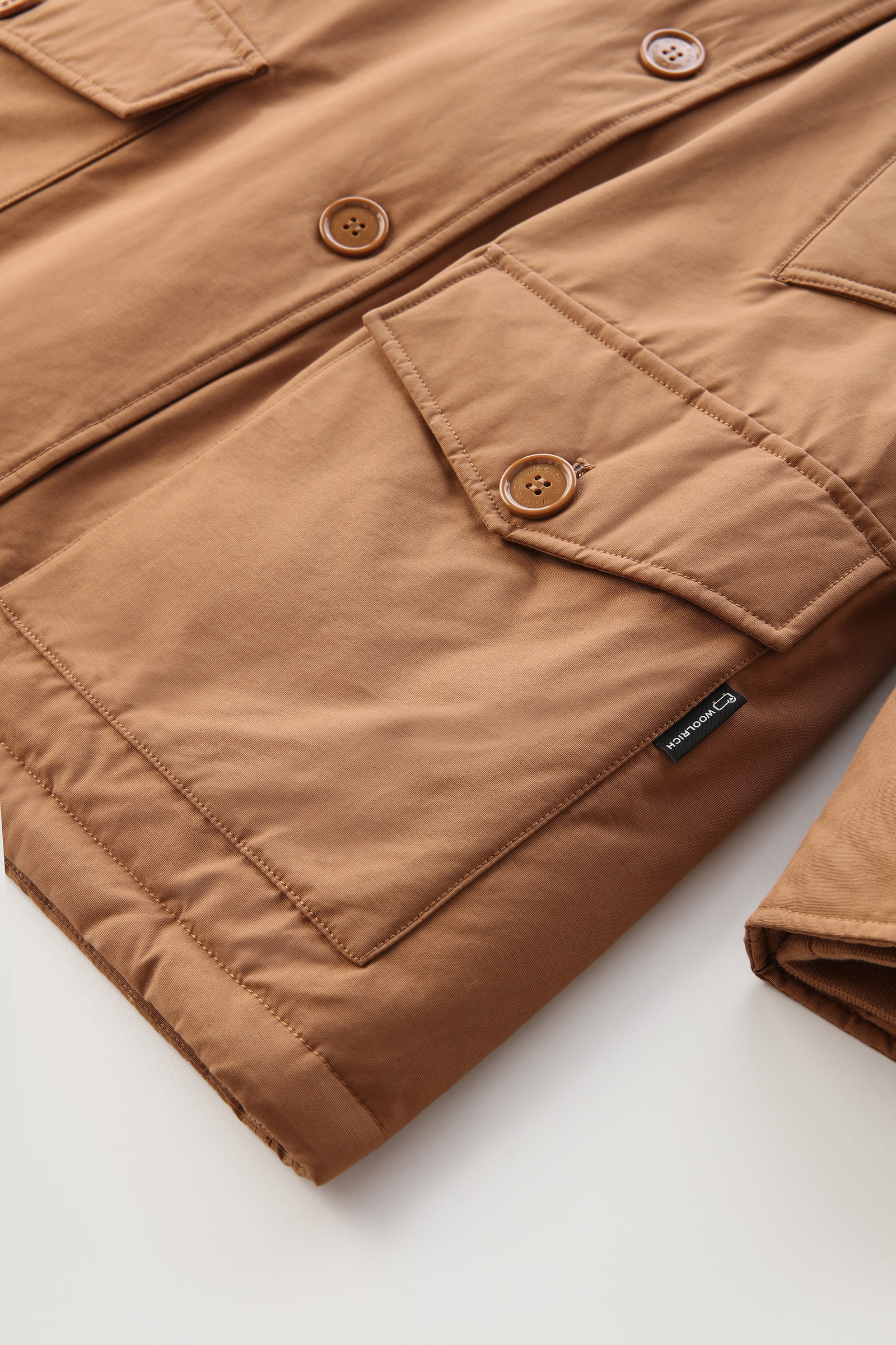 Arctic Parka in Ramar Cloth with Four Pockets and Detachable Fur Brown photo 8 | Woolrich