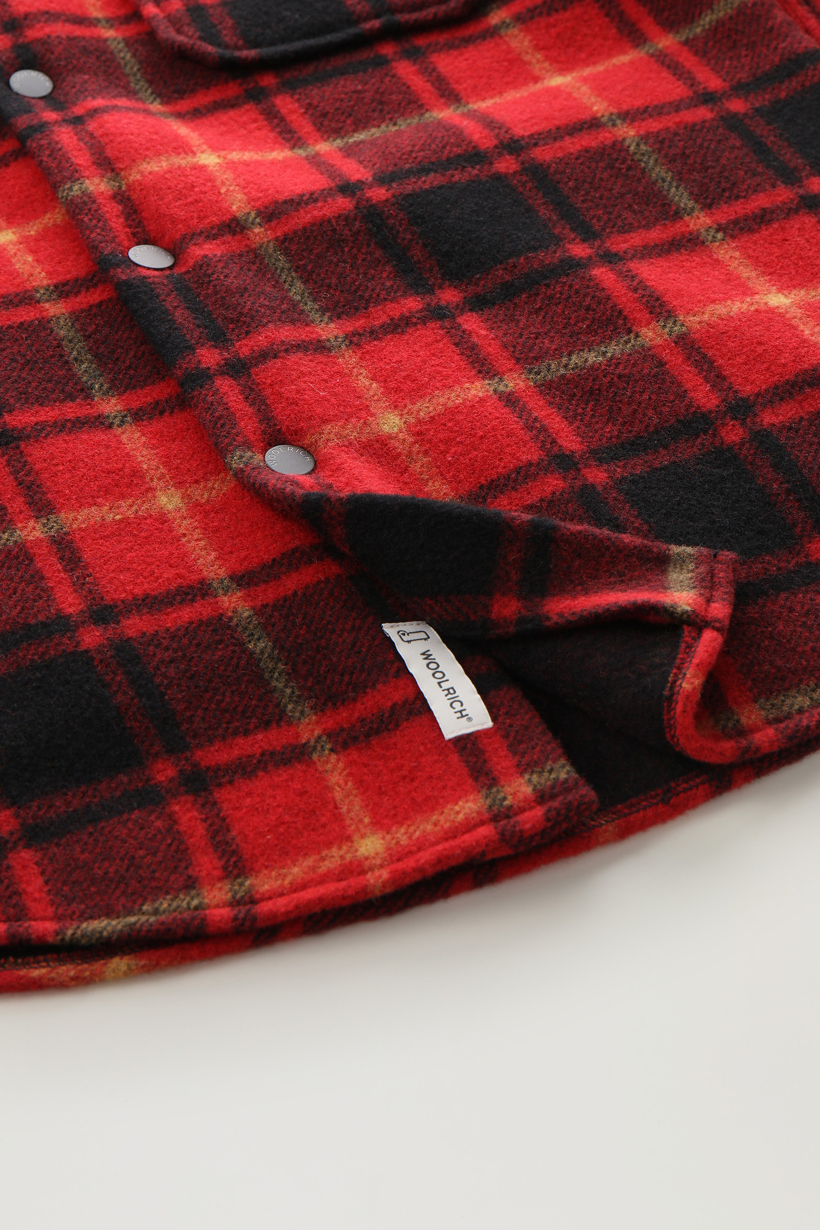 Men's Alaskan Check Overshirt in Bonded Wool Blend Red | Woolrich USA