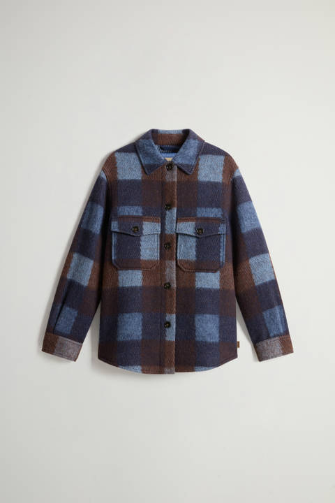 Overshirt in Wool Blend Blue photo 2 | Woolrich