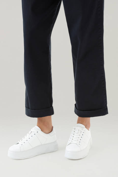 Chunky Court-sneakers van leer Wit photo 2 | Woolrich