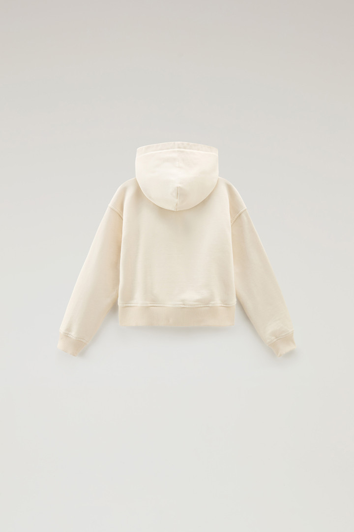 Girls' Hoodie in Pure Cotton with Embroidered Logo White photo 2 | Woolrich