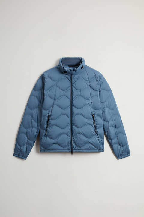 Lichtgewicht microvezel donsjack gewatteerd in ruitpatroon Blauw | Woolrich