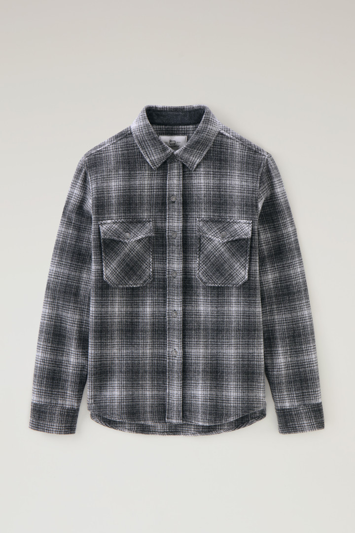 Alaskan Check Overshirt in Recycled Italian Wool Blend Gray photo 1 | Woolrich