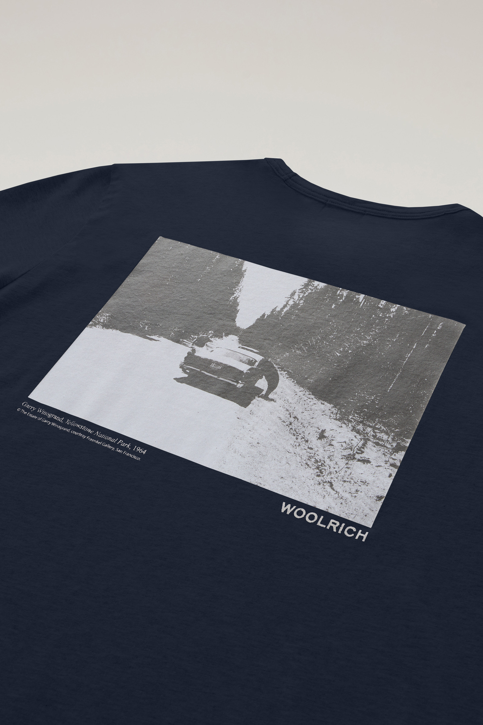 T-shirt en pur coton avec imprimé Yellowstone bleu photo 7 | Woolrich