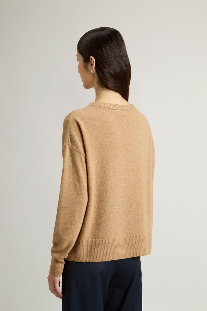 Crewneck Sweater in Virgin Wool and Cashmere Blend Beige photo 3 | Woolrich